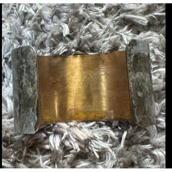 Vintage Bangle Cuff With Embedded Gemstones - Handcrafted & Signed By Michael Wu - Picture 6 of 7